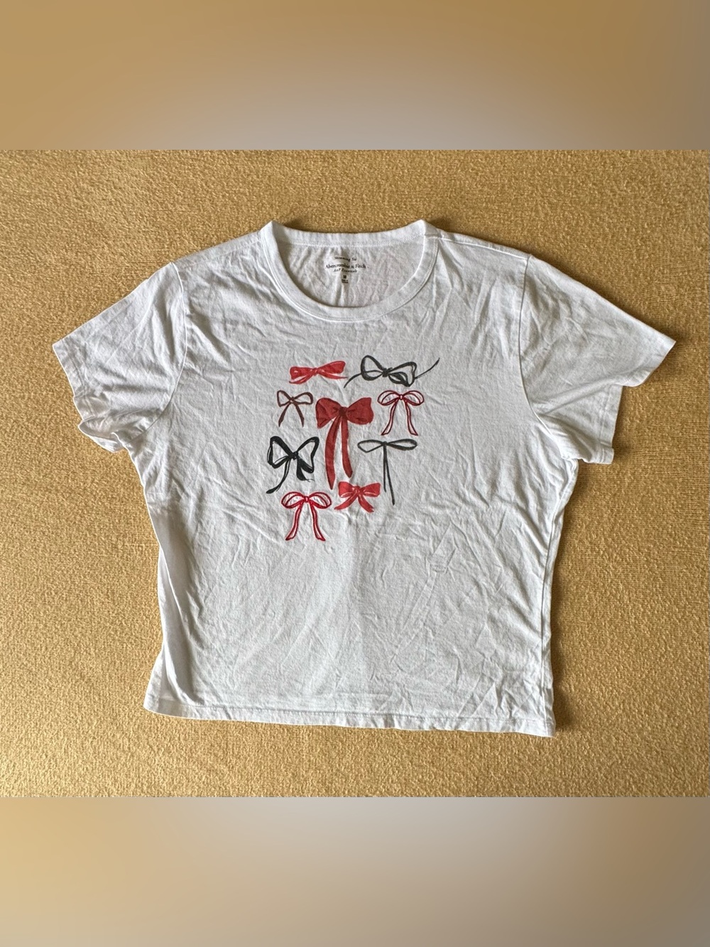 Abercrombie & Fitch White Crewneck Skimming Tee